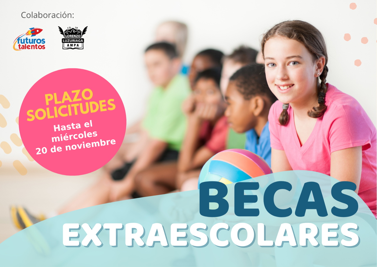 Plazo abierto solicitud becas extraescolares curso 2024/25